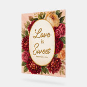 赤面ブルゴーニュフローラウォーター結婚カラー アクリルサイン (傾斜)