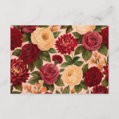 赤面ブルゴーニュフローラウォーター結婚カラー エンクロージャーカード (裏面)