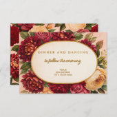 赤面ブルゴーニュフローラウォーター結婚カラー エンクロージャーカード (正面/裏面)