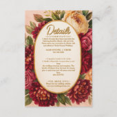 赤面ブルゴーニュフローラウォーター結婚カラー エンクロージャーカード (正面)