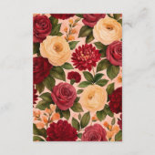 赤面ブルゴーニュフローラウォーター結婚カラー エンクロージャーカード (裏面)