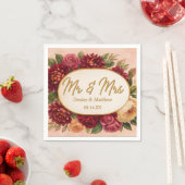 赤面ブルゴーニュフローラウォーター結婚カラー スタンダードカクテルナプキン (インサイチュ)