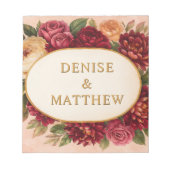 赤面ブルゴーニュフローラウォーター結婚カラー ノートパッド (正面)