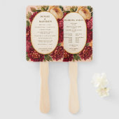 赤面ブルゴーニュフローラウォーター結婚カラー ハンドファン (正面&裏面)