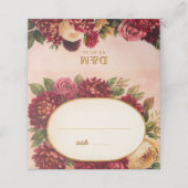 赤面ブルゴーニュフローラウォーター結婚カラー プレイスカード (外部開封)