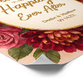 赤面ブルゴーニュフローラウォーター結婚カラー ポスター (角)