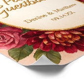 赤面ブルゴーニュフローラウォーター結婚カラー ポスター (角)