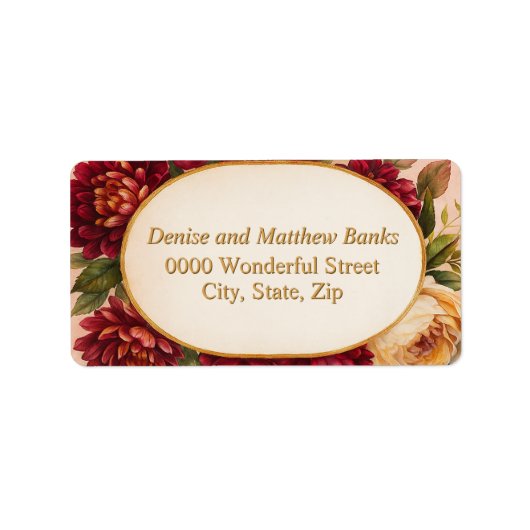 赤面ブルゴーニュフローラウォーター結婚カラー ラベル (正面)