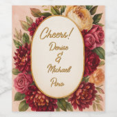 赤面ブルゴーニュフローラウォーター結婚カラー ワインラベル (シングルラベル)