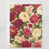 赤面ブルゴーニュフローラウォーター結婚カラー 招待状 (裏面)