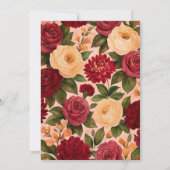 赤面ブルゴーニュフローラウォーター結婚カラー 招待状 (裏面)