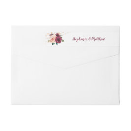 赤面ブルゴーニュフローラストリングラ結婚イト ラップアラウンドラベル