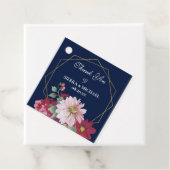 赤面ブルゴーニュフローラネイビー金ゴールド幾何学模様結婚 フェイバータグ (インサイチュ)