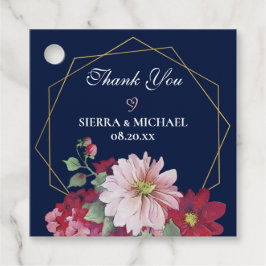 赤面ブルゴーニュフローラネイビー金ゴールド幾何学模様結婚 フェイバータグ