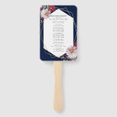 赤面ブルゴーニュフローラネイビー金ゴールド結婚式 プログラム ハンドファン (裏面)