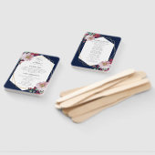 赤面ブルゴーニュフローラネイビー金ゴールド結婚式 プログラム ハンドファン (組立なし)