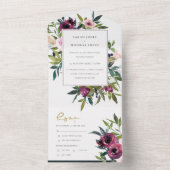 赤面ブルゴーニュフローラバンチ水結婚色の全て オールインワン招待状 (内側)