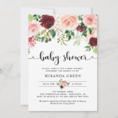 赤面ブルゴーニュフローラベビーシャワー 招待状 (正面)