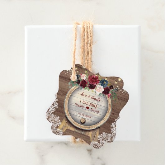 赤面ブルゴーニュフローラワインバレルレース結婚ズBbq フェイバータグ (インサイチュ)