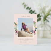 赤面ブルゴーニュフローラ写真卒業パーティー インビテーションポストカード (スタンド正面)