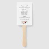 赤面ブルゴーニュフローラ水彩結婚式 プログラム ハンドファン (裏面)