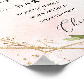 赤面ブルゴーニュフローラ金ゴールドフレームマモオサバー標識 ポスター (角)