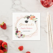 赤面ブルゴーニュフローラ金ゴールドフレーム卒業パーティー スタンダードカクテルナプキン (インサイチュ)