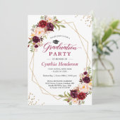 赤面ブルゴーニュフローラ金ゴールドフレーム卒業パーティー 招待状 (スタンド正面)