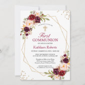 赤面ブルゴーニュフローラ金ゴールドフレーム第1通信 招待状 (正面)