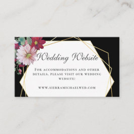 赤面ブルゴーニュフローラ金ゴールドブラック結婚ズのウェブサイト エンクロージャーカード