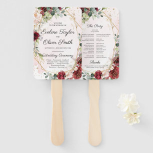 赤面ブルゴーニュフローラ金ゴールド幾何学プログラム ハンドファン