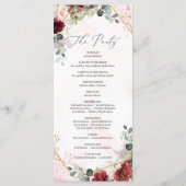 赤面ブルゴーニュフローラ金ゴールド幾何学結婚法 プログラム (裏面)