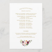 赤面ブルゴーニュフローラ金ゴールド結婚式 プログラム (裏面)