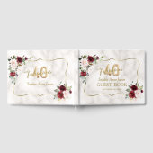 赤面ブルゴーニュフローラ金ゴールド40と素晴らしい誕生日 ゲストブック (全面)