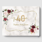 赤面ブルゴーニュフローラ金ゴールド40と素晴らしい誕生日 ゲストブック (裏面)