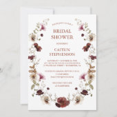 赤面ブルゴーニュブライダルシャワー招待 招待状 (正面)