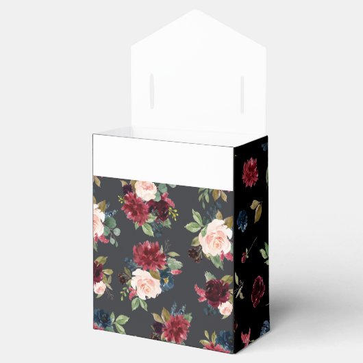 赤面ブルゴーニュ写真フローラエレガント水彩 フェイバーボックス (オープン)