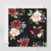 赤面ブルゴーニュ写真フローラエレガント水彩Sav セーブザデート (裏面)