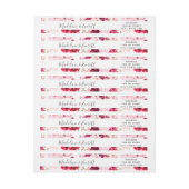 赤面ブルゴーニュ水彩フローラモノグラム結婚ズ ラップアラウンドラベル (シート)