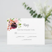 赤面ブルゴーニュ水彩秋のフローラ 出欠カード (スタンド正面)