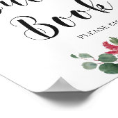 赤面ブルゴーニュ海軍フローラゲストブックサイン ポスター (角)