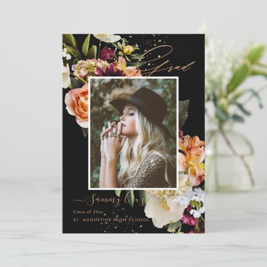 赤面ブルゴーニュ濃厚ムーディフラワー卒業 案内状 (スタンド正面)