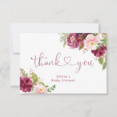 赤面ブルゴーニュ秋フローラ赤ちゃん感謝していシャワーユー カード (正面)