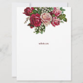 赤面ブルゴーニュ赤素朴バラカントリーウェディング 招待状 (裏面)