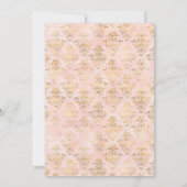 赤面ブルゴーニュ金ゴールドシャビーフローラブライダルシャワー 招待状 (裏面)