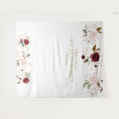 赤面ブルゴーニュ金ゴールドフローラ18誕生日フォトプロップ タペストリー (正面(横))