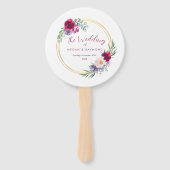 赤面ブルゴーニュ&金ゴールド開花フローラ 素朴 ハンドファン (裏面)