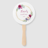 赤面ブルゴーニュ&金ゴールド開花フローラ 素朴 ハンドファン (正面)