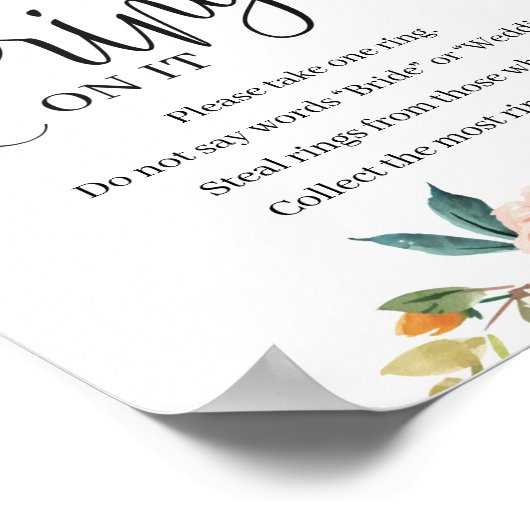 赤面ブルゴーニュmarigold itサインゲームにリングを置く ポスター (角)