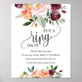 赤面ブルゴーニュmarigold itサインゲームにリングを置く ポスター